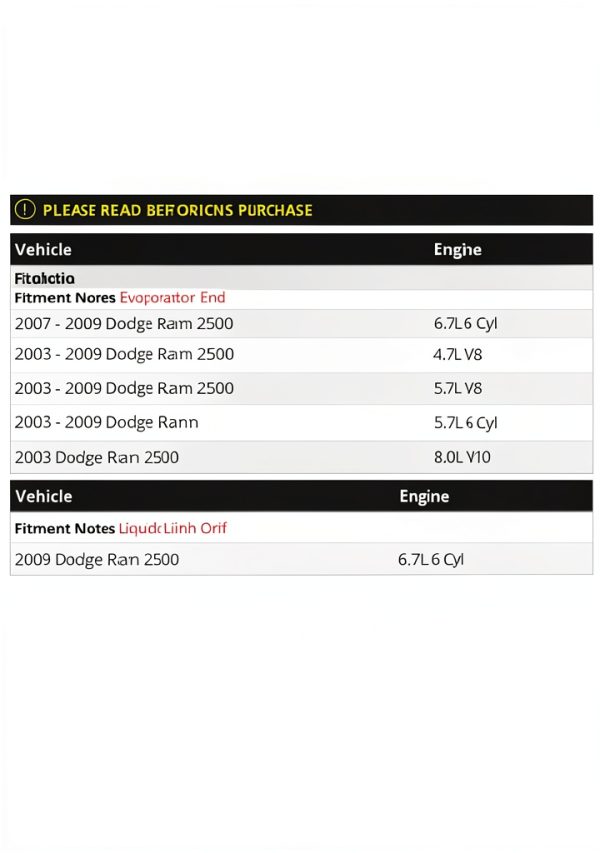 Dodge Ram 2500 Air Conditioning Orifice Tube by Marketplace-0