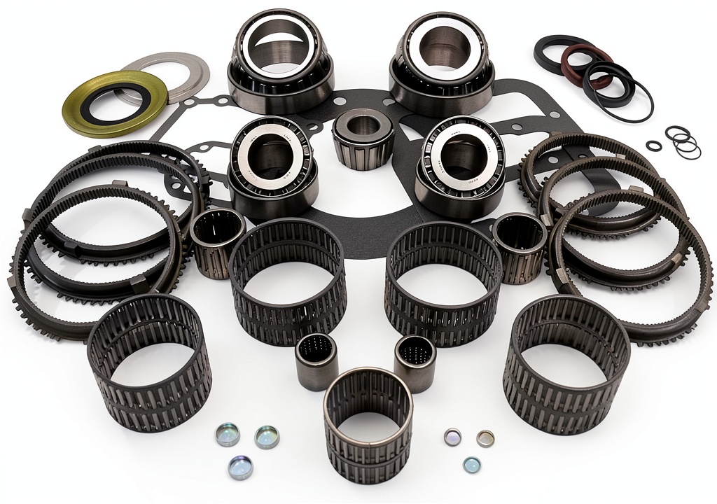 Installing USA Standard Gear Manual Transmission Bearing Kit on a wooden workbench