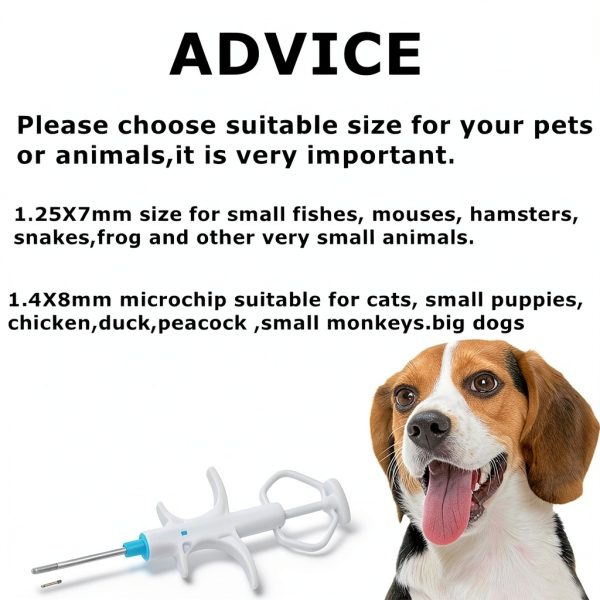 Pet Microchip 5Packs 1.25x7mm Universal ID Chip for Dogs Cats CHANGDE-5