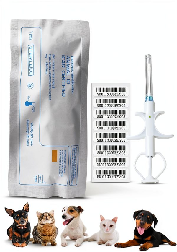 Pet Microchip 5Packs 1.25x7mm Universal ID Chip for Dogs Cats CHANGDE-0