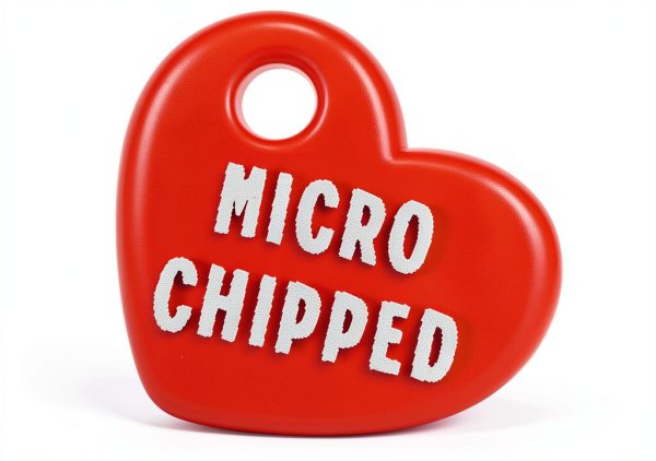 Small Microchipped Pet Tag Charm – Haven Print Co. Pink Heart 0.7" ID-4
