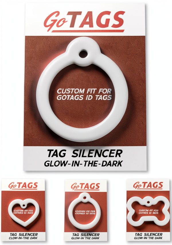 GoTags Dog Tag Silencers Glow in Dark Pet ID Tag Quieteners-0