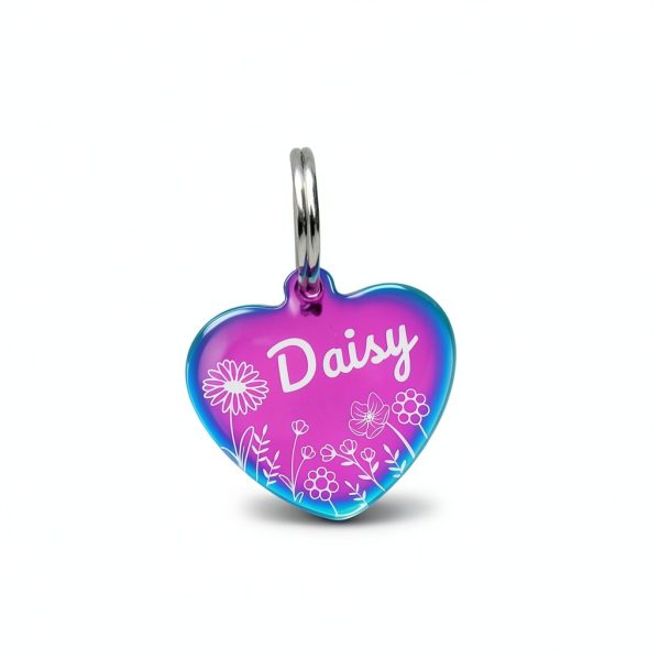 Personalized Dog Tags PET TAGS Stainless Steel Heart ID Tag Large-7