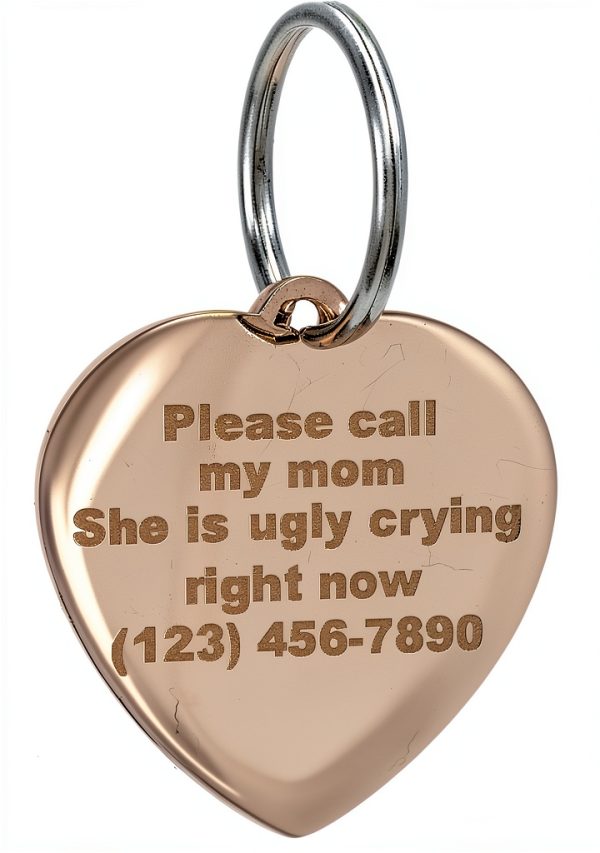 Custom Engraved Rose Gold Heart ID Tag for Cats and Dogs Yippo-1