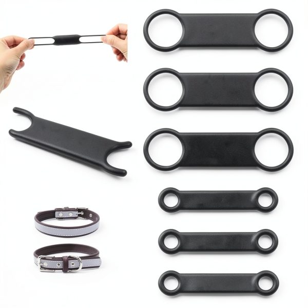 Dog Tag Rubber Band 6 Pack Silicone Slide-On Holder by TIESOME Black-5