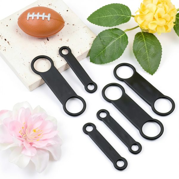 Dog Tag Rubber Band 6 Pack Silicone Slide-On Holder by TIESOME Black-6