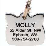Cat ID Tag GoTags Personalized Stainless Steel Kitty Face Tag 1" x 1"-0