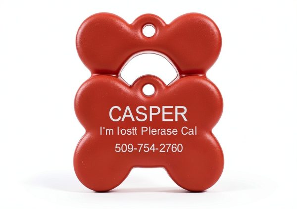 GoTags Personalized Dog and Cat ID Tags, Custom Engraved Bone, Round,-2