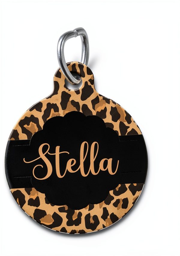 Cheetah Leopard Personalized Custom Pet ID Tag Aluminum Charm-1