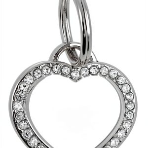 Custom Engraved Stainless Steel Heart Rhinestone Pet ID Tag Yippo-0