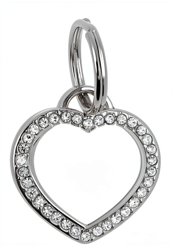 Custom Engraved Stainless Steel Heart Rhinestone Pet ID Tag Yippo-0
