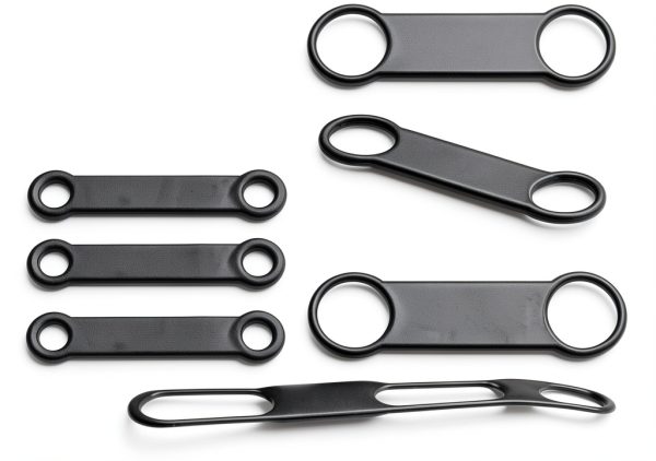 Dog Tag Rubber Band 6 Pack Silicone Slide-On Holder by TIESOME Black-0