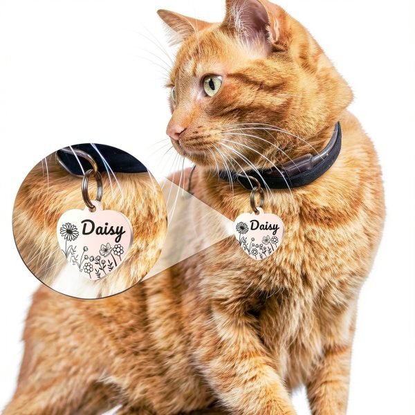 Personalized Dog Tags PET TAGS Stainless Steel Heart ID Tag Large-6