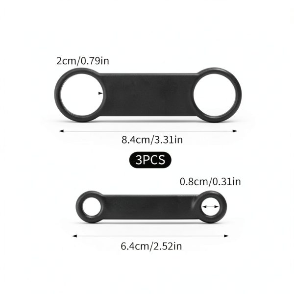 Dog Tag Rubber Band 6 Pack Silicone Slide-On Holder by TIESOME Black-1