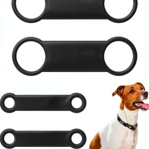 Dog Tag Rubber Band Silicone Holder 4 Pack by Styquenzer – Black-0