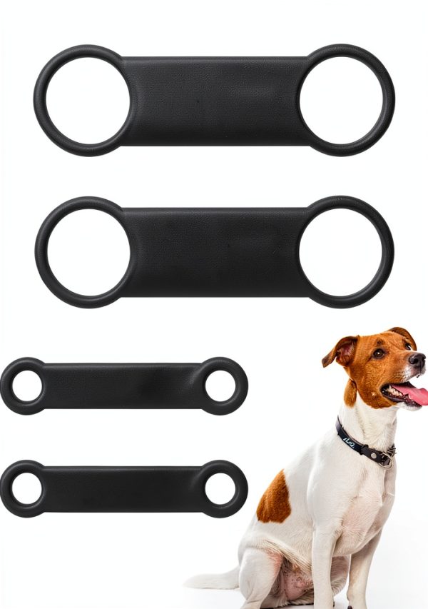 Dog Tag Rubber Band Silicone Holder 4 Pack by Styquenzer – Black-0