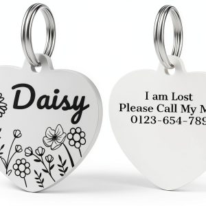 Personalized Dog Tags PET TAGS Stainless Steel Heart ID Tag Large-0